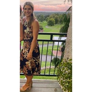 Lulu’s Adventure Seeker, Navy Blue Floral Dress